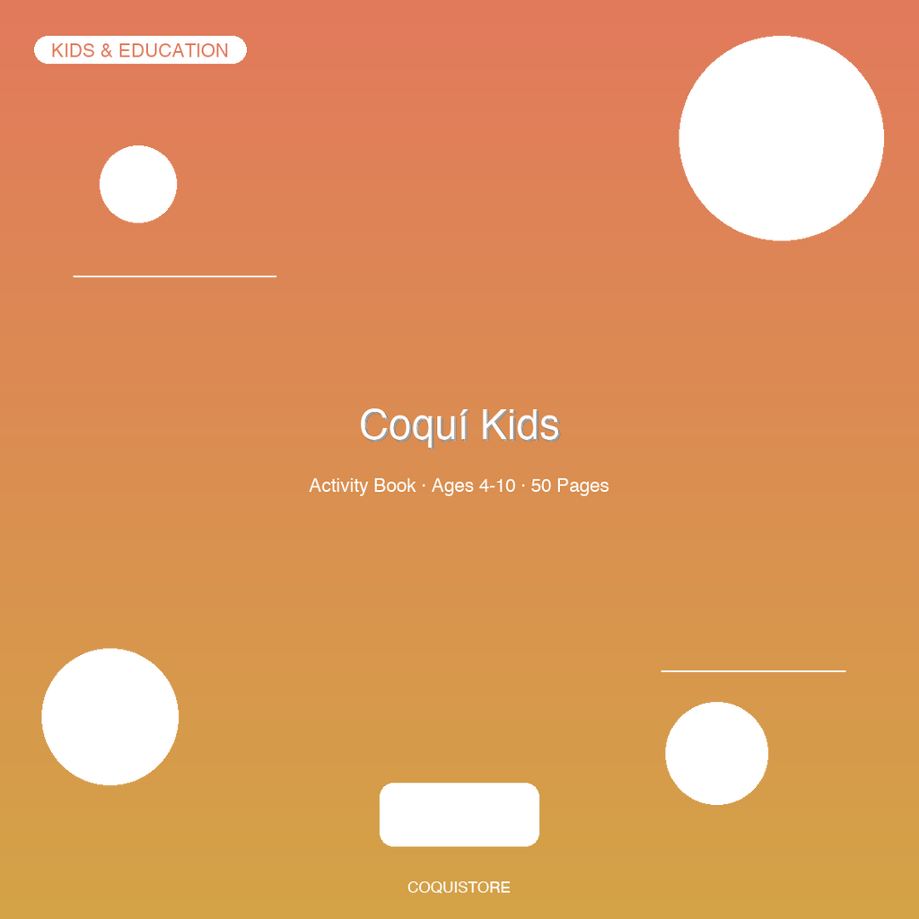 Coquí Kids Activity Book — 60 Pages + Parent Guide + Certificate