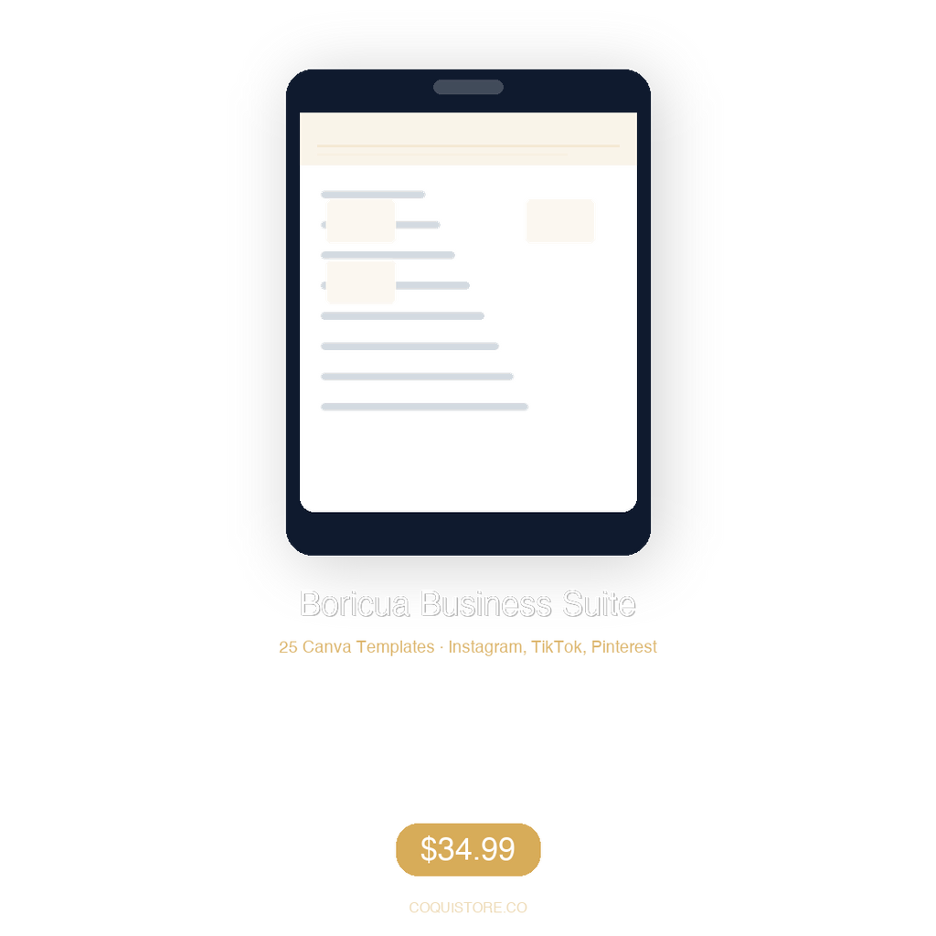 Boricua Business Suite — 25 Social Media Templates (Canva)