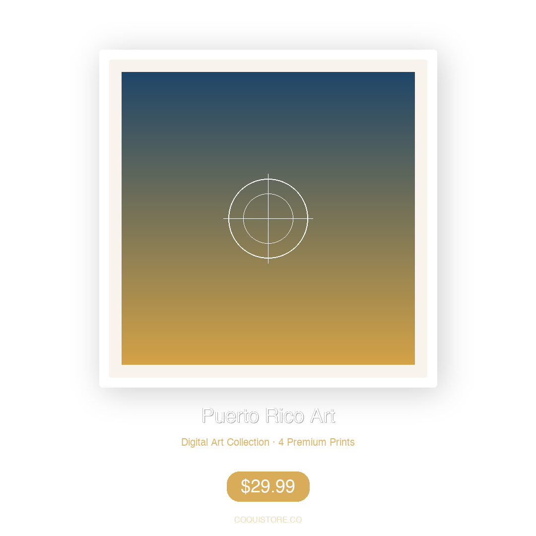 Puerto Rico Digital Art — 4 Prints (5 Sizes Each) + Free Wallpapers